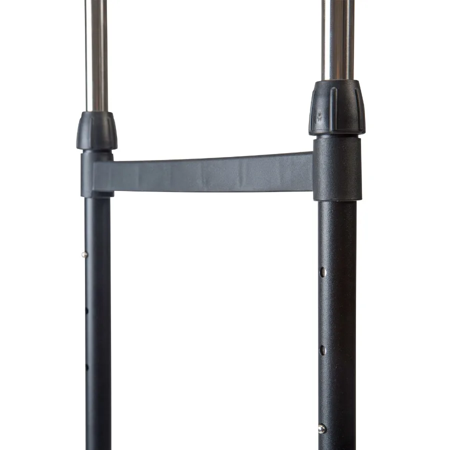 Double Tier Adjustable Height Rolling Garment Rack Metal Black and Silver 5