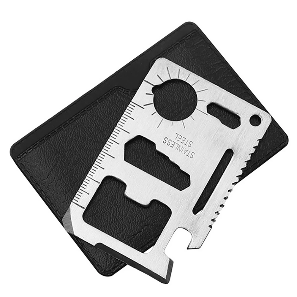 Outdoor Pocket Tool Outdoor Multifunction Pocket Tools Camping Hiking Hunting EDC Survival Tool Stainless Steel Knife Opener Lifesaving Card