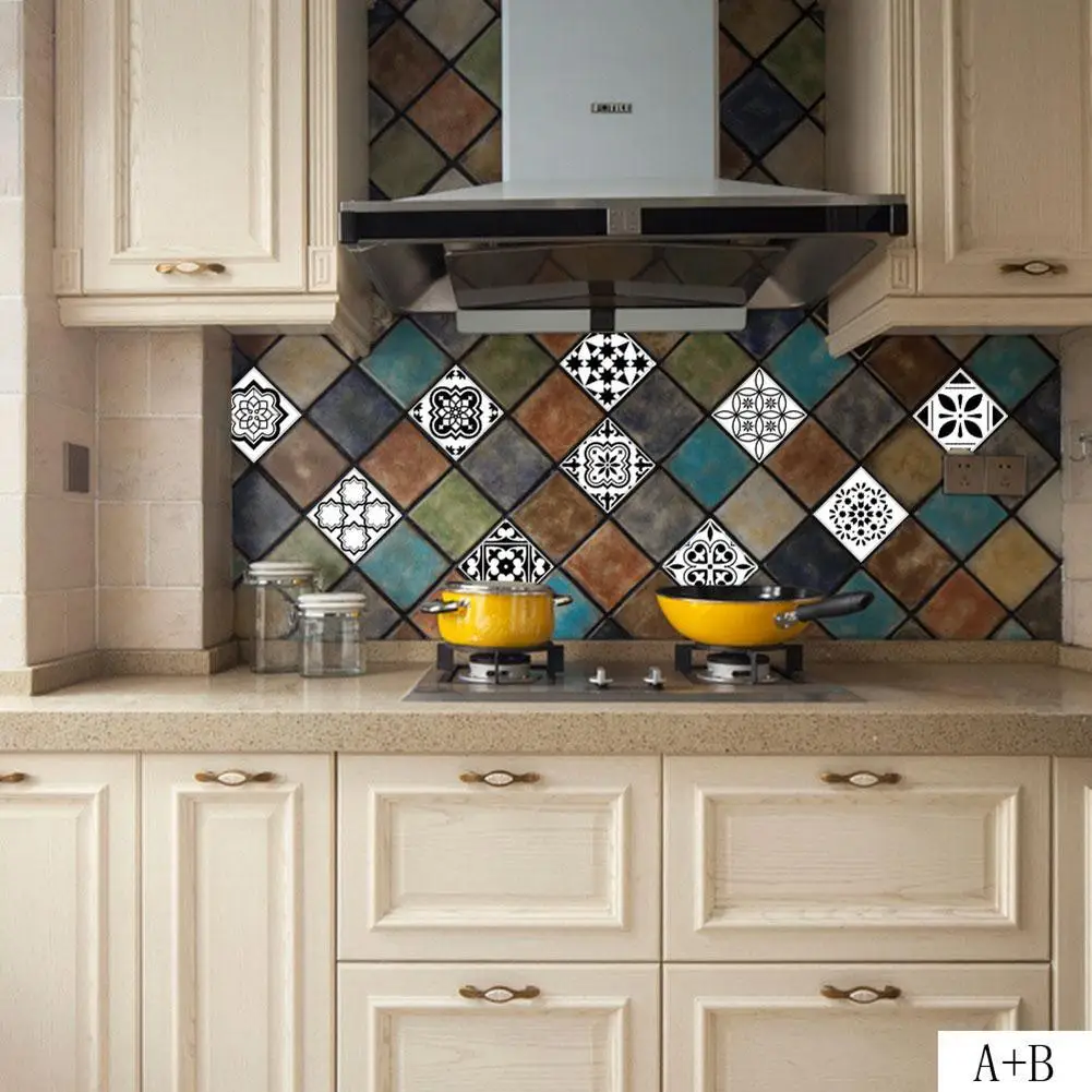 Nordic Waterproof PVC Self-adhesive Tiles Stickers Wall Decal Kitchen Decor