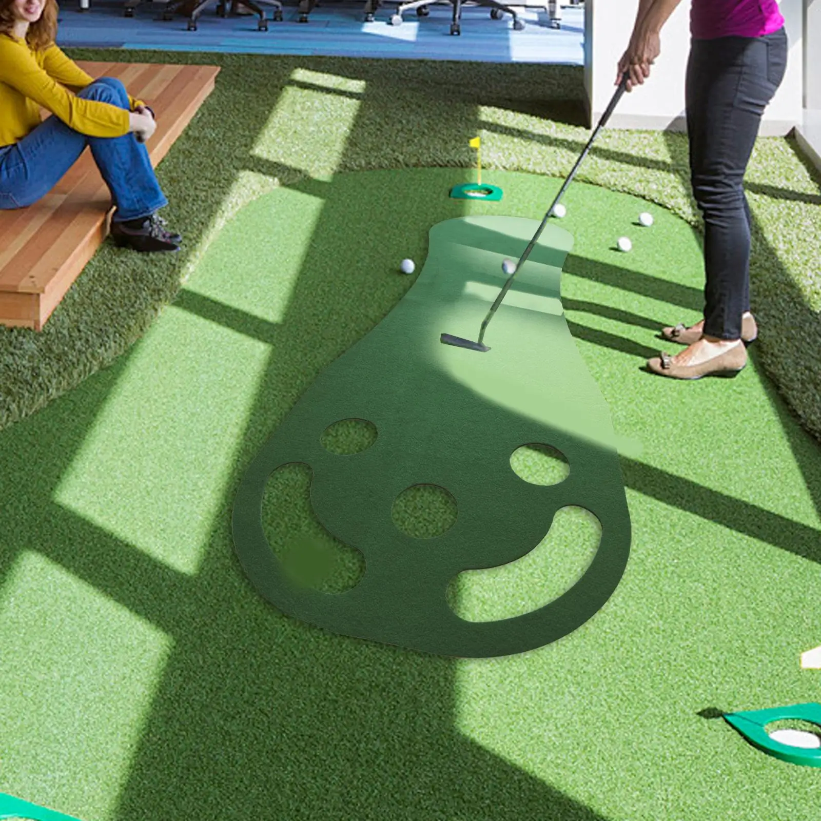 

Par Three, зеленое средство для гольфа, обучающее средство для игры в гольф для двора, сада, дома, офиса, занятий спортом на открытом воздухе