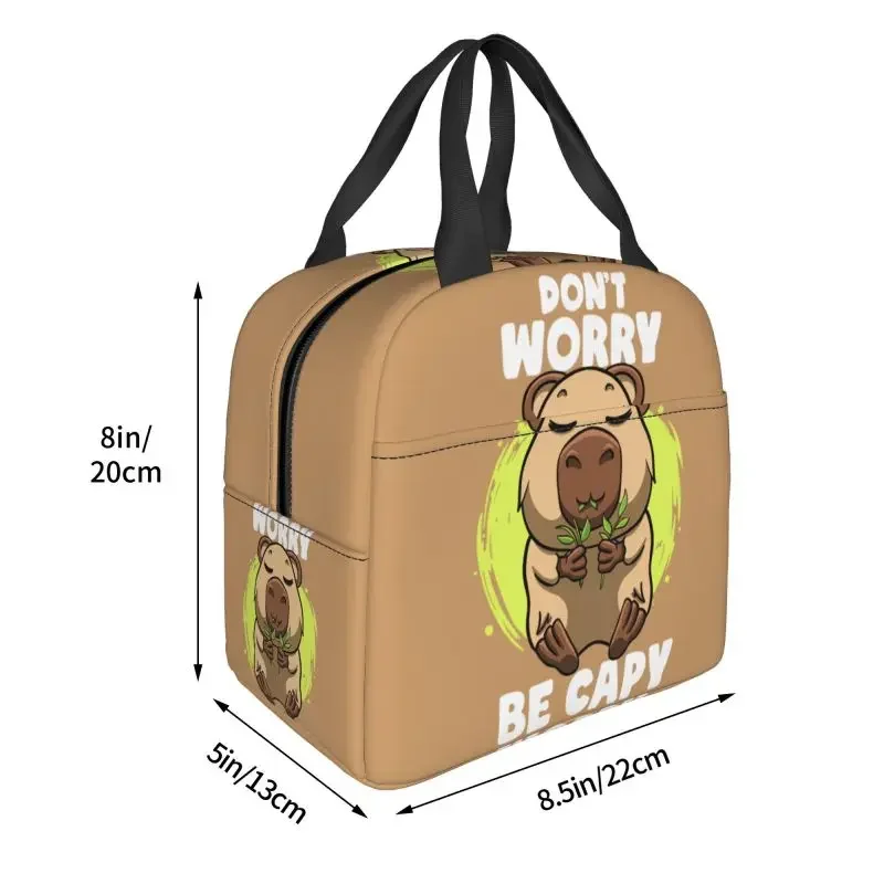 Capybara 여성용 얼굴 단열 도시락, 열 냉각기 가방, 어린이 학교, 어린이 음식 피크닉 용기 토트
