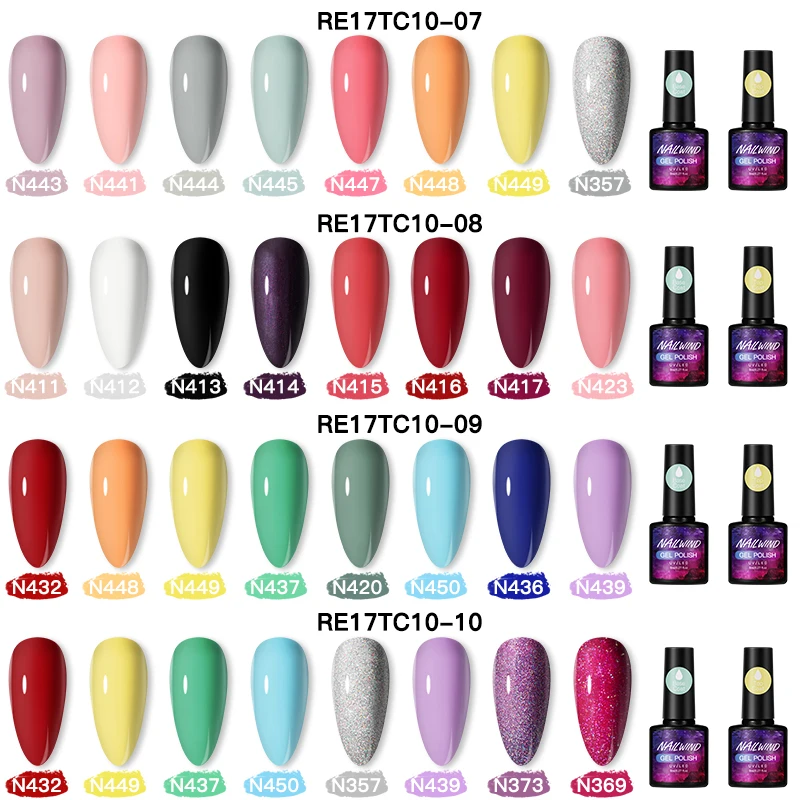 NAILWIND Gel Nail Polish Set 10 Colors UV /Led Lamp Nail Art Design Semi Permanent Soak Off Nail Enhancement 2