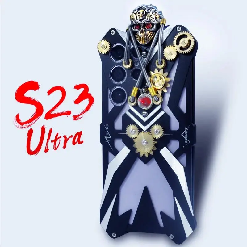 

Hot Metal Steel Machinery Heavy Aluminum Gear Armor Case For Samsung Galaxy S23 Ultra Galaxy S21 Ultra Cases Cover Bumper Coque