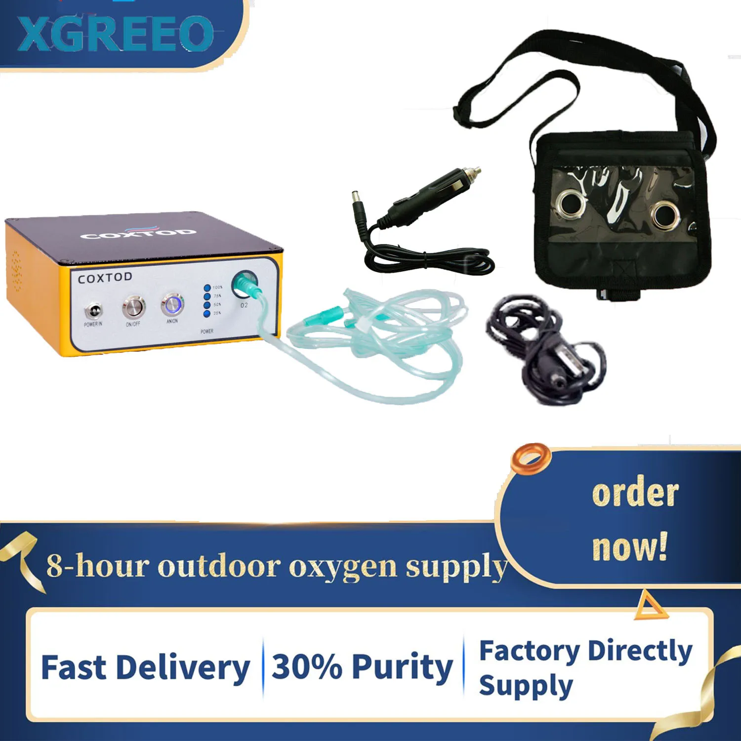Xgreeoミニ酸素装置8時間バッテリー酸素発生器イオンO2バー 酸素発生機 Xgreeoミニ酸素装置8時間バッテリー酸素発生器24時間連続酸素