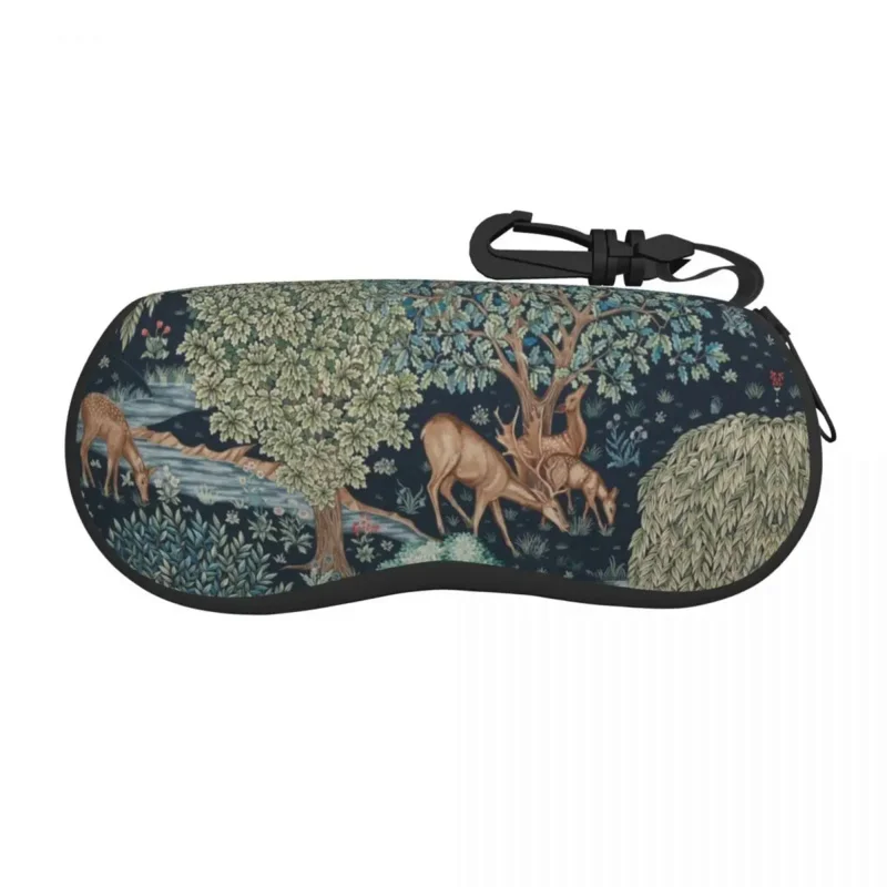 

William Morris Deer Eyeglass Glasses Case Men Women Soft Textile Pattern Sunglasses Protective Bag