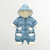 OLEKID 2025 Baby Winter Snowsuit Plus Velvet Thick Baby Boys Jumpsuit 0-2 Years Newborn Romper Baby Girls Overalls Toddler Coat 4