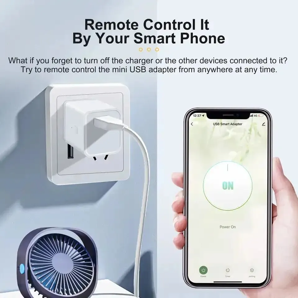Tuya Smart WiFi Micro USB Adaptor Switch 5V Mini 1 USB Power Adaptor Smart Life Control Via Alexa Google Smart Home Yandex Alice