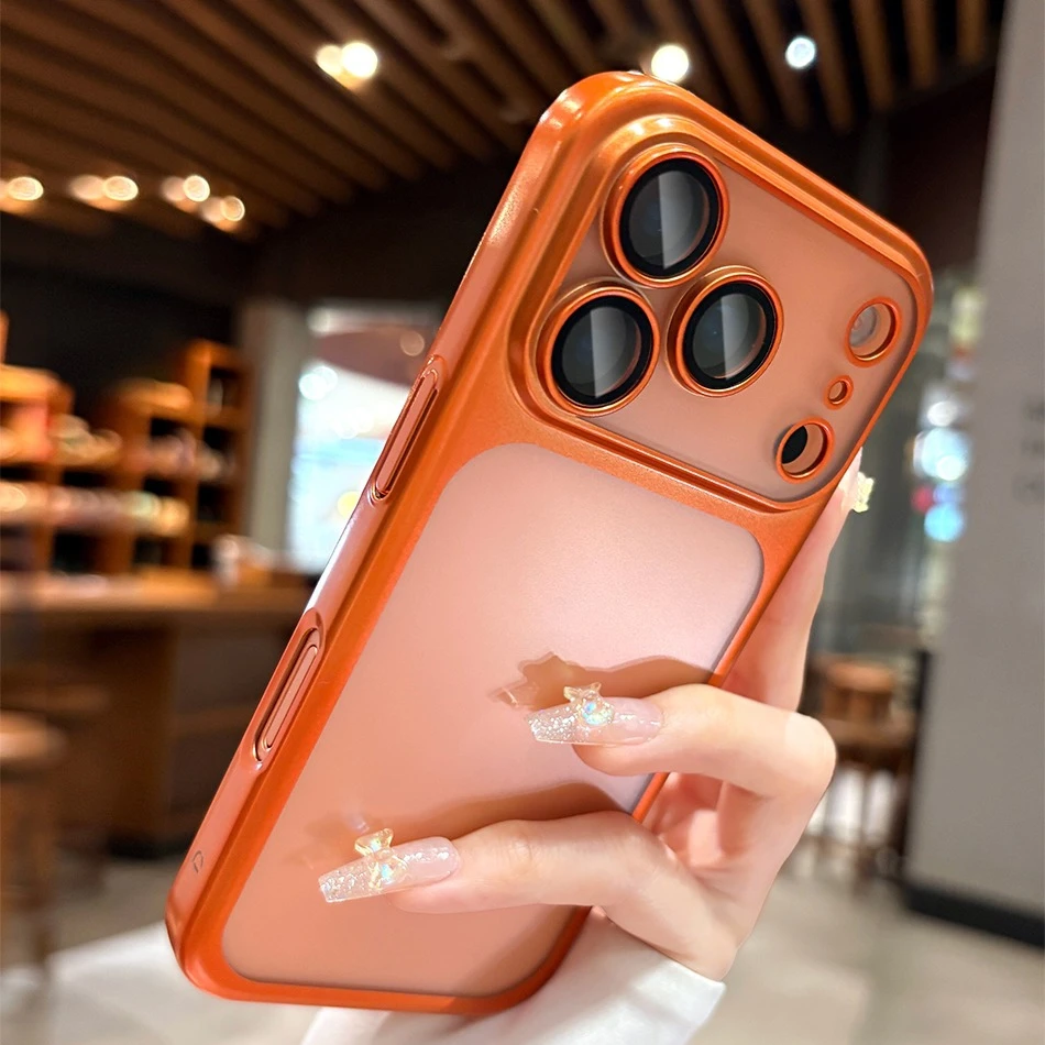 Matte Hard PC Ultra Slim Case For Iphone 17 Pro Max 17Pro Promax Plating Camera Film Protector Frosted Shockproof Cover_voghion.com