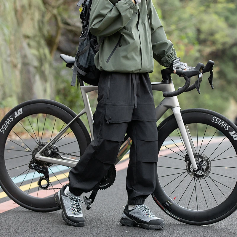 Outdoor work clothes, men's and women's casual pants, waterproof hiking and jogging, suitable for rock climbing and cycling 3