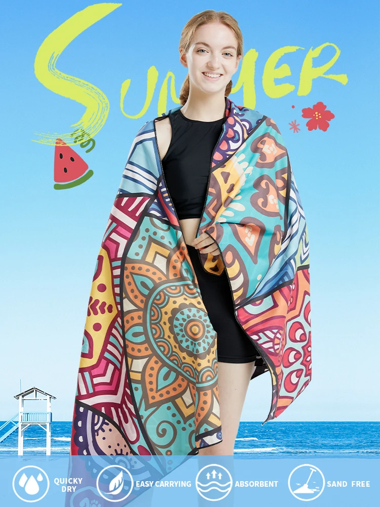 Big Microfiber Beach Towels Quick Dry Towel Sand Cloud Beach Towels Aldults Pool Towel for Travel Swim Pool Yoga（S16） 3