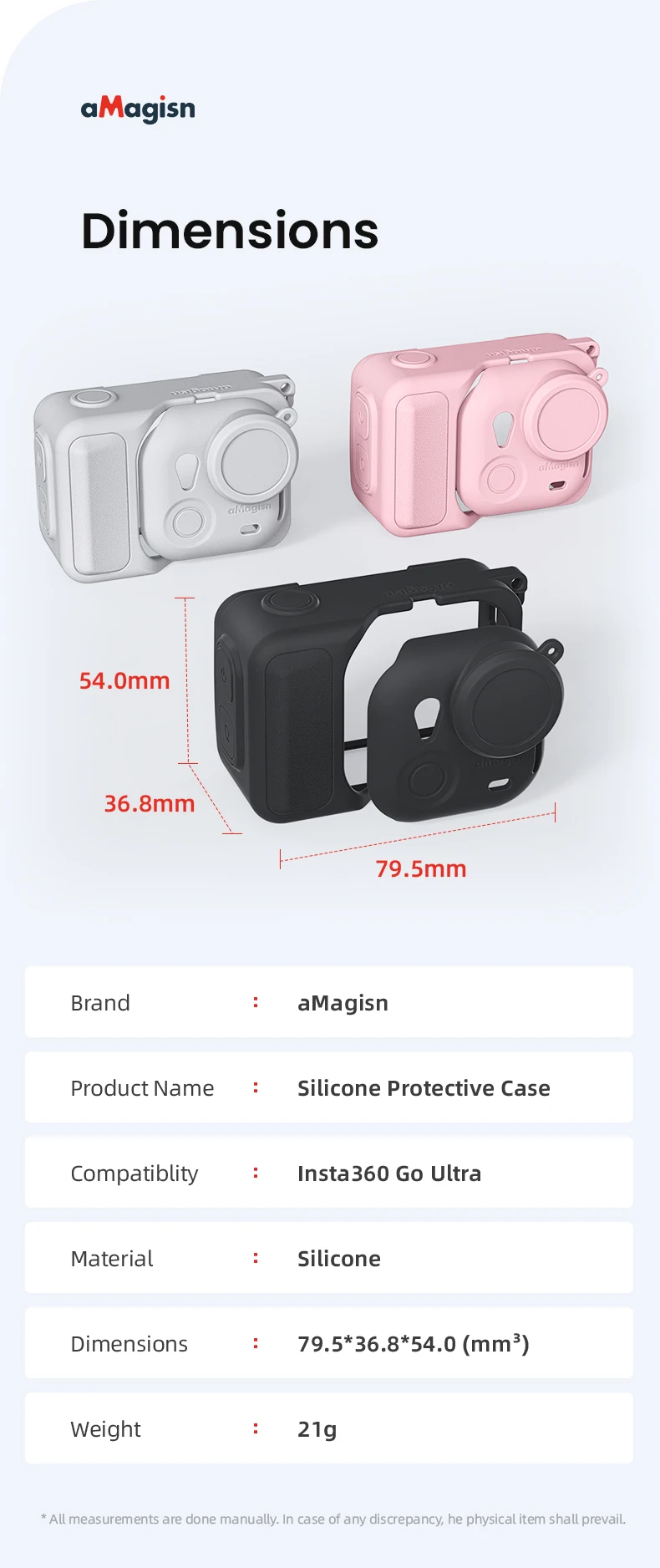 Hülle + Objektivdeckel für Insta360 GO Ultra Zubehör Flexible Silikon-Schutzhülle Case GO Ultra Objektivschutzhülle – Detail 17