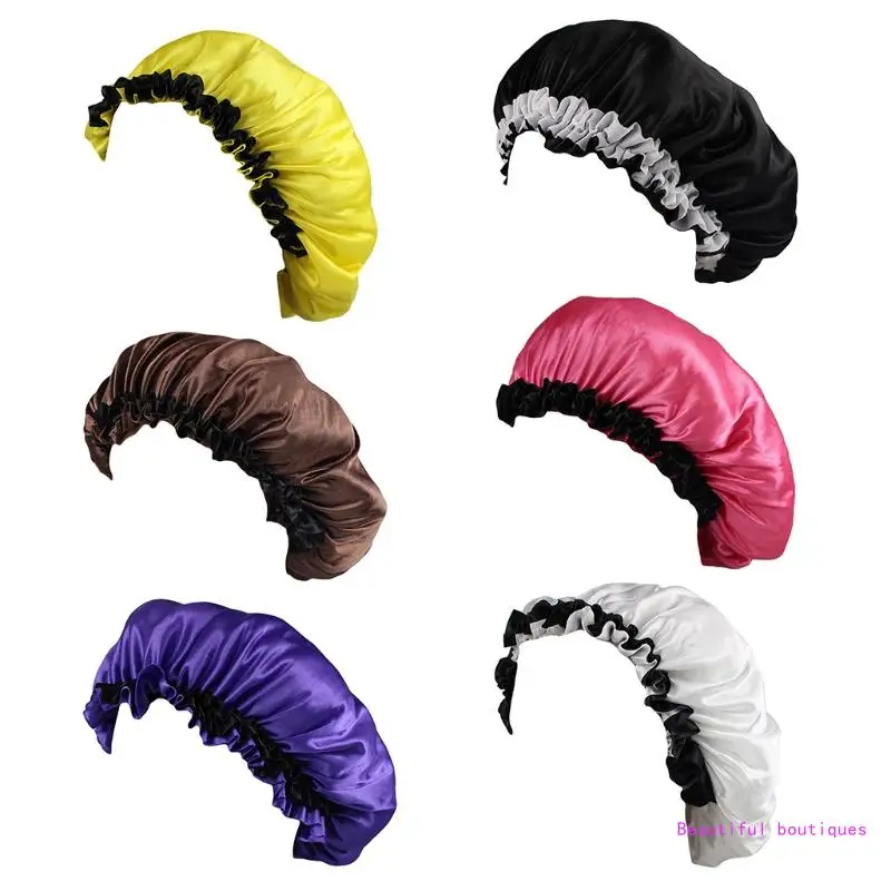

Lace Brim Sleep Bonnet Sleep Bonnet Turban Solid Color Chemo Hat DropShip