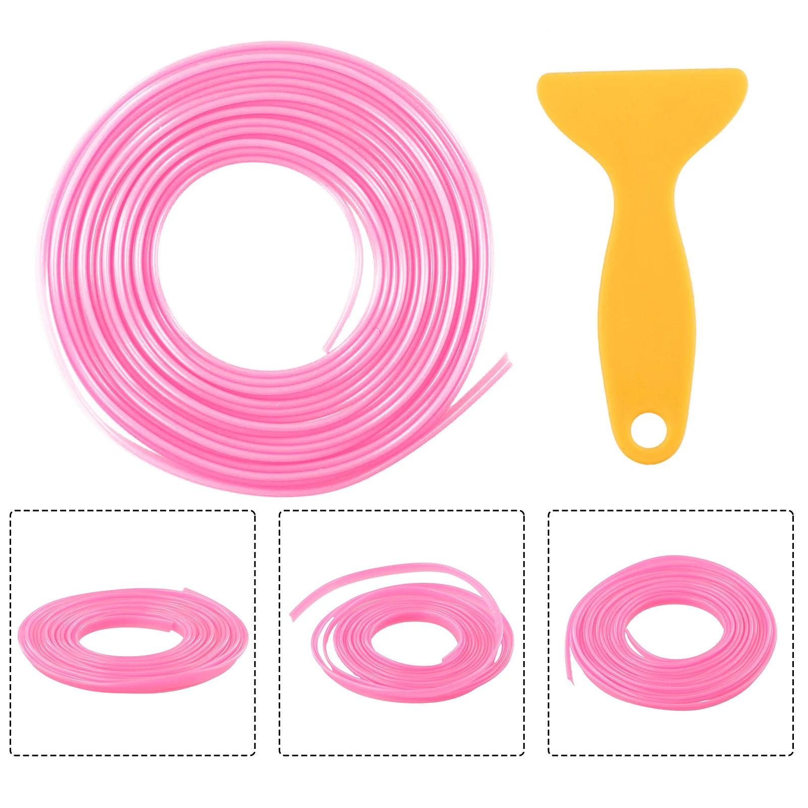 5M Universal Car Van Truck Pink Point Edge Gap Door Panel Moulding Line Trim Decor Line Strip Gap Filler-Seal Moulding Strip