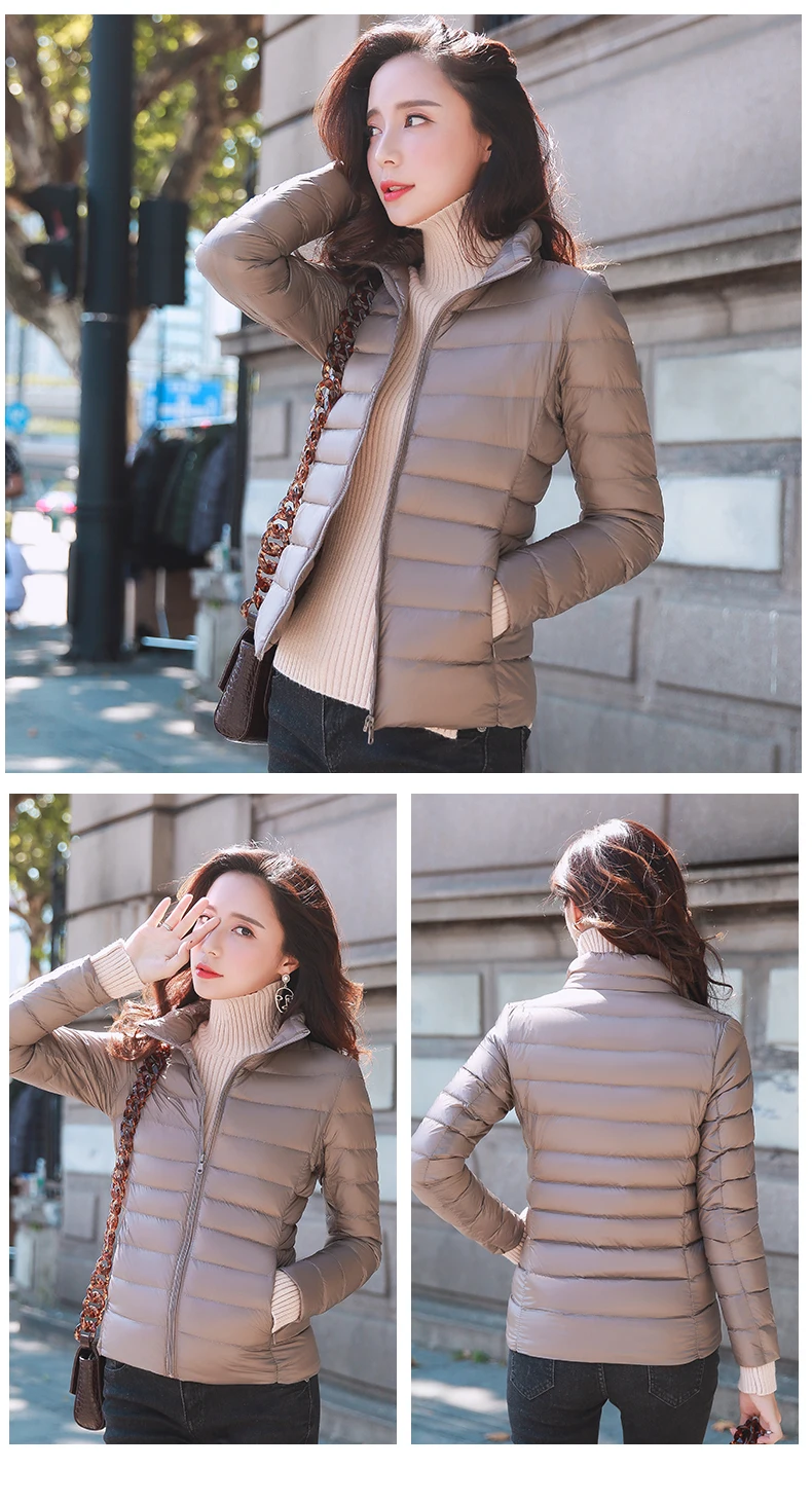 New Women Thin Down Jacket White Duck Down Ultralight Jackets Autumn and Winter Warm Coats Female Portable Outwear 2023