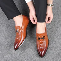 New Luxury Men Leather Shoes Fashion Wedding Party Shoes Luxury Men Designer Business Flats Shoes Large Size 37-48 2