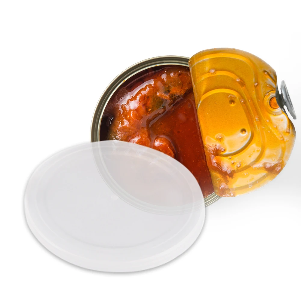 5pcs Reusable Food Storage Tin Cover Cans Lids Round Dog Cat Canned Lid Food Sealing Cap Keep Fresh Dustproof Lid Pet Saver food cover,fresh keeping cover,preservation cover