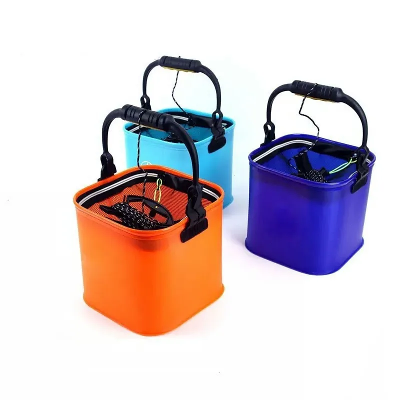 

5L/10L Thickened Eva Multi-purpose Folding Fishing Bucket with Handle and Rope Water Box Car Wash buckets fishing boxes supplies