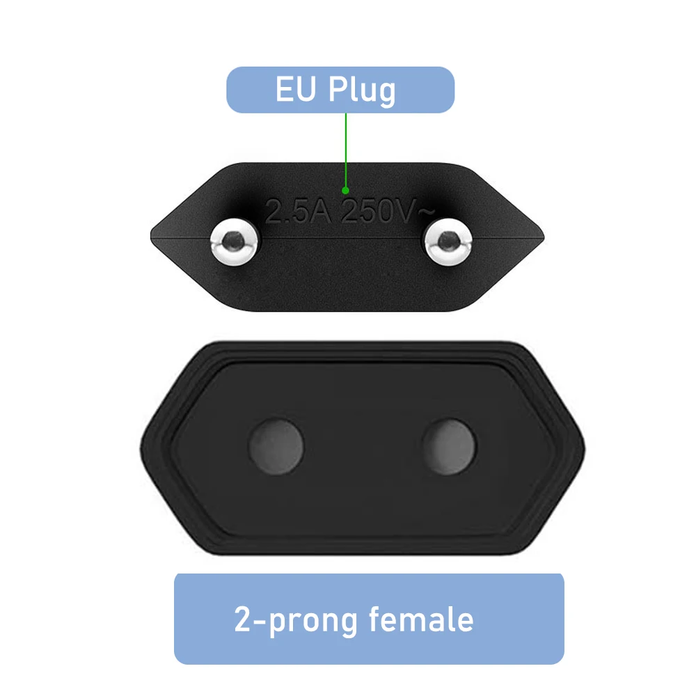 Enhanced European 2-Prong AC Power Extension Cable