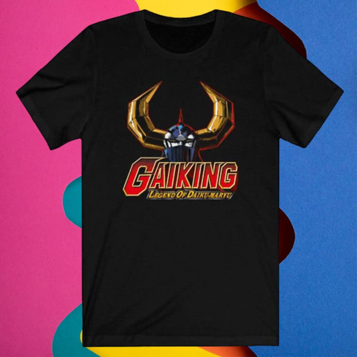 Мужская черно-белая футболка Gaiking из японского аниме Tokutatsu, американские размеры от S до 5XL, с длинным или коротким рукавом
