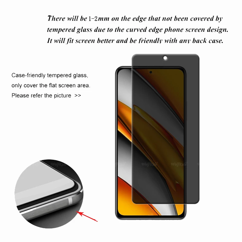 4 Stücke Für Poco F3 Glas Xiaomi Poco F3 F 3 Gehärtetes Glas 9H HD Schutz Privatsphäre Anti-Spy Abdeckung Displayschutzfolie Poco F3 PocoF3 – Detail 2