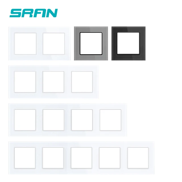 แผงกรอบกระจกกรอบเดียวเดียวเท่านั้นซ็อกเก็ตผนังสองเฟรมสามเฟรม DIY ส่วนสีขาวสีดำสีเทา 1