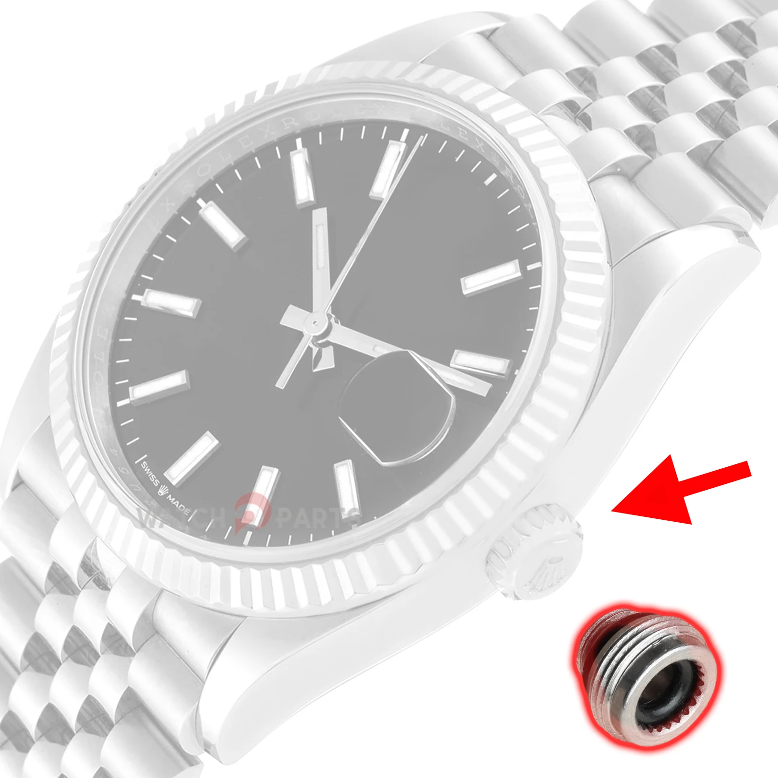 롤렉스 Datejust 36/41mm 시계용 시계 크라운 튜브 16013 116333 126233
