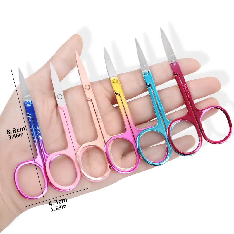 1Pcs Eyebrow Scissor Stainless Steel Eyelash Trimmer Facial Nose Hair Remover Manicure Nail Cuticle Beauty Scissors Makeup Tools 5