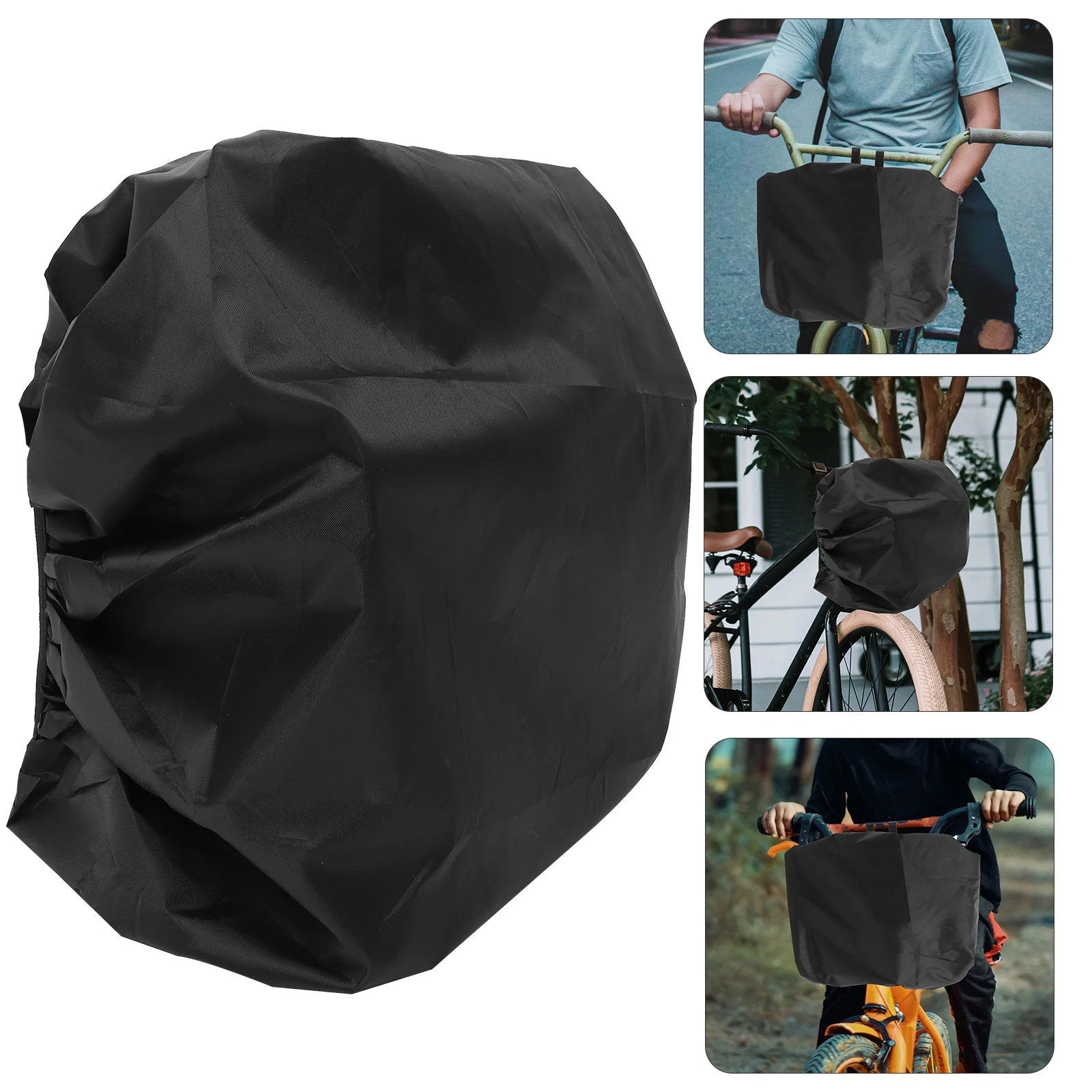 

Electric Vehicle Front Basket Cover Waterproof Two-color Black Bike Liner Canvas Hamper