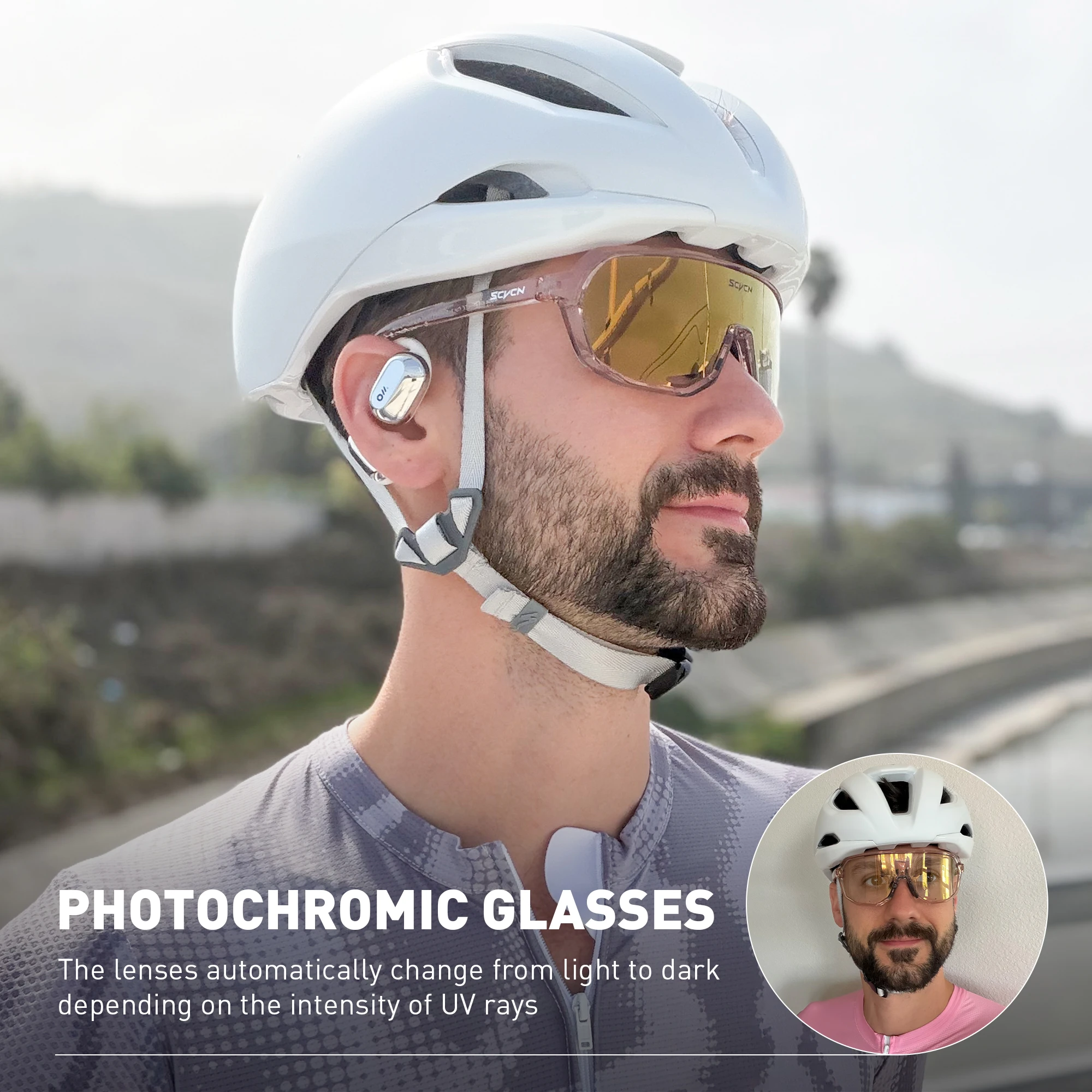 SCVCN Photochromic Glasses Bicycle Red Glasses Sports Men Sunglasses MTB Road Bike Eyewear for Women Cycling Goggles Racing