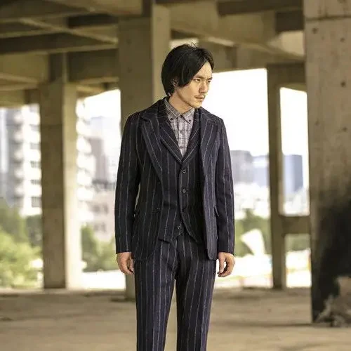 

2023 Autumn Winter Men's New Fashion Wool Business Jackets Male Formal Blazer Coats Men Stripe Woolen Suit Overcoats I433