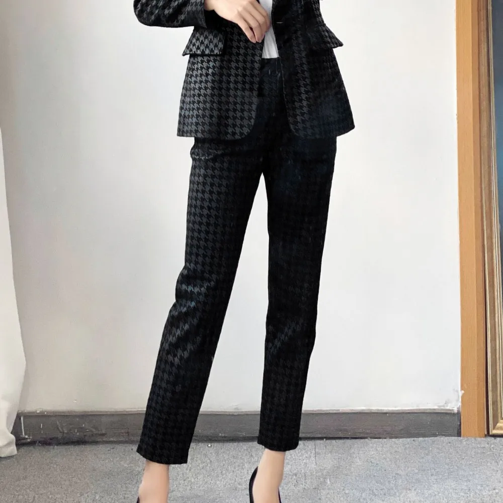 2022 Autumn Elegant OL Sheepskin Plaid Blazers Jackets Brand New Designer High Quality Genuine-leather Coat C447