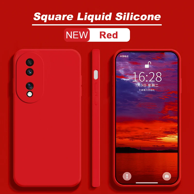 Luxury Square Liquid Silicone Soft Shockproof Phone Case