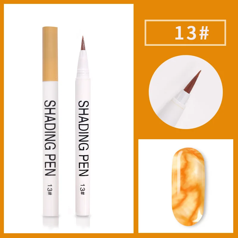 UV-Gel Nagelkunst-Stift Marmorierungs-Maniküre Abstrakte Malerei Pinsel DIY Wisch-Tinte Zeichenwerkzeug-Set für Nageldesign – Detail 18