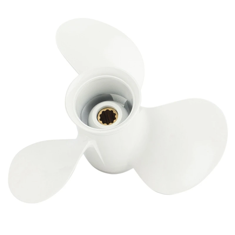 

1 PCS 664-45952-00-EL 9 7/8 X 14 Aluminum Boat Outboard Propeller White 10 Spline Tooth 3 Blades RH For Yamaha 20-30HP
