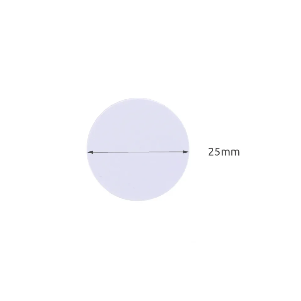 10pcs NFC 215 Coin Tag 13.56MHz Ultralight Universal Label 25mm Diameter Adhesive Backing Transparent Storage Box rfid tag nfc labels