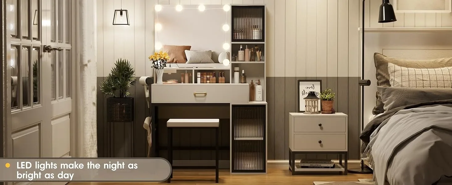 Large Vanity Set with Lots Storage