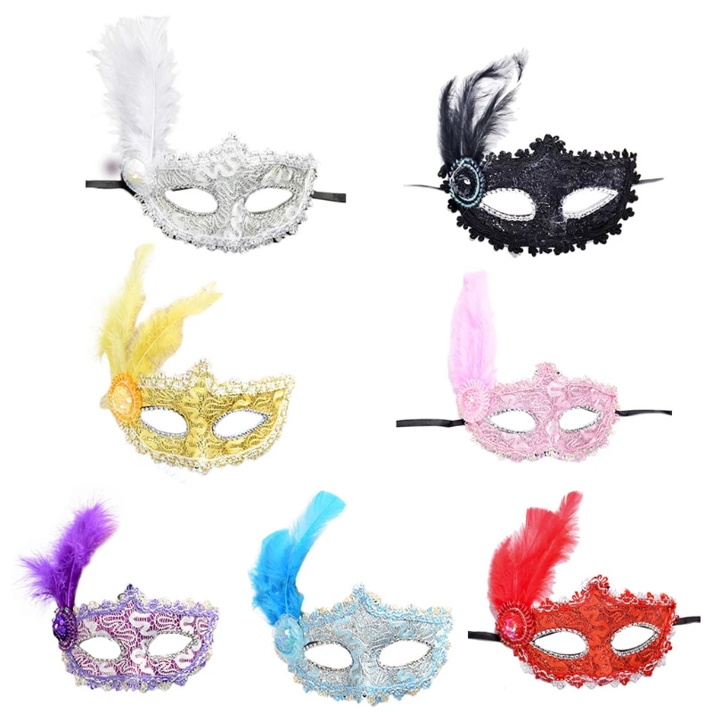 

Feather Masquerade Mask Eyemask Halloween Mardi Gras Cosplay Party Face Mask