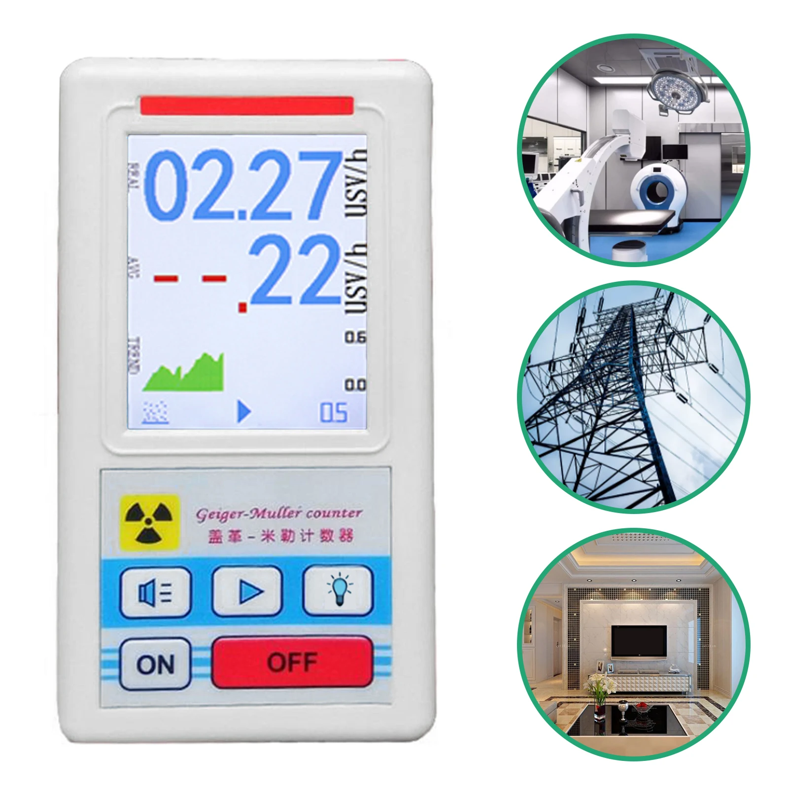 Portable Nuclear Radiation Detector Geiger Counter Radioactive Detection Meter Radio Active Dosimeter X-ray Beta Gamma Detector