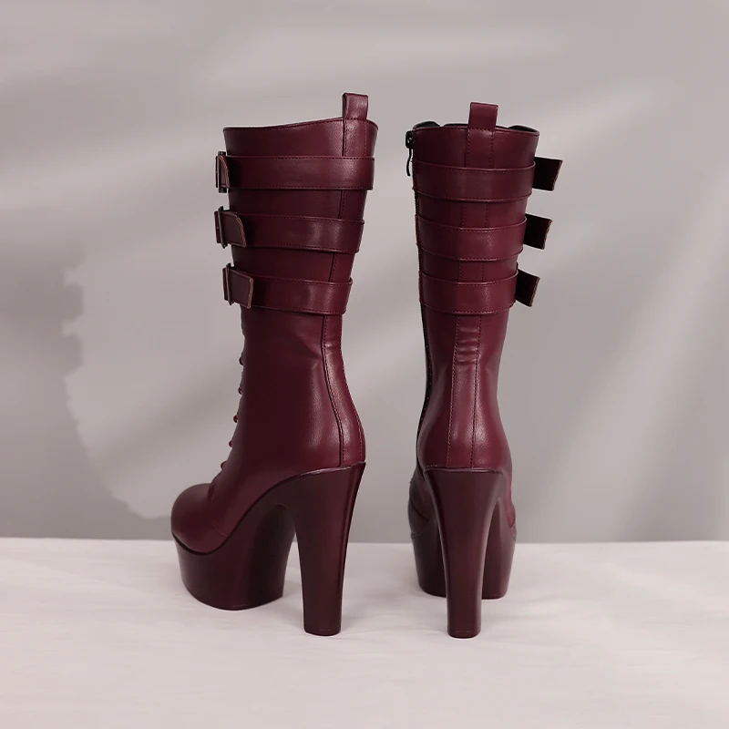 Zenless Zone Zero Ukinami Yuzuha Game Cosplay Shoes 13CM Heel Red