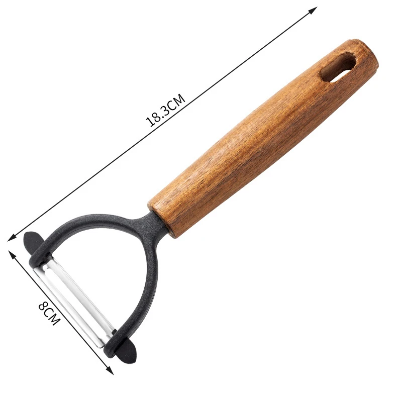 Peeler Stainless Steel Wooden Handle Peeler Fruit Vegetable Kitchen Tool
