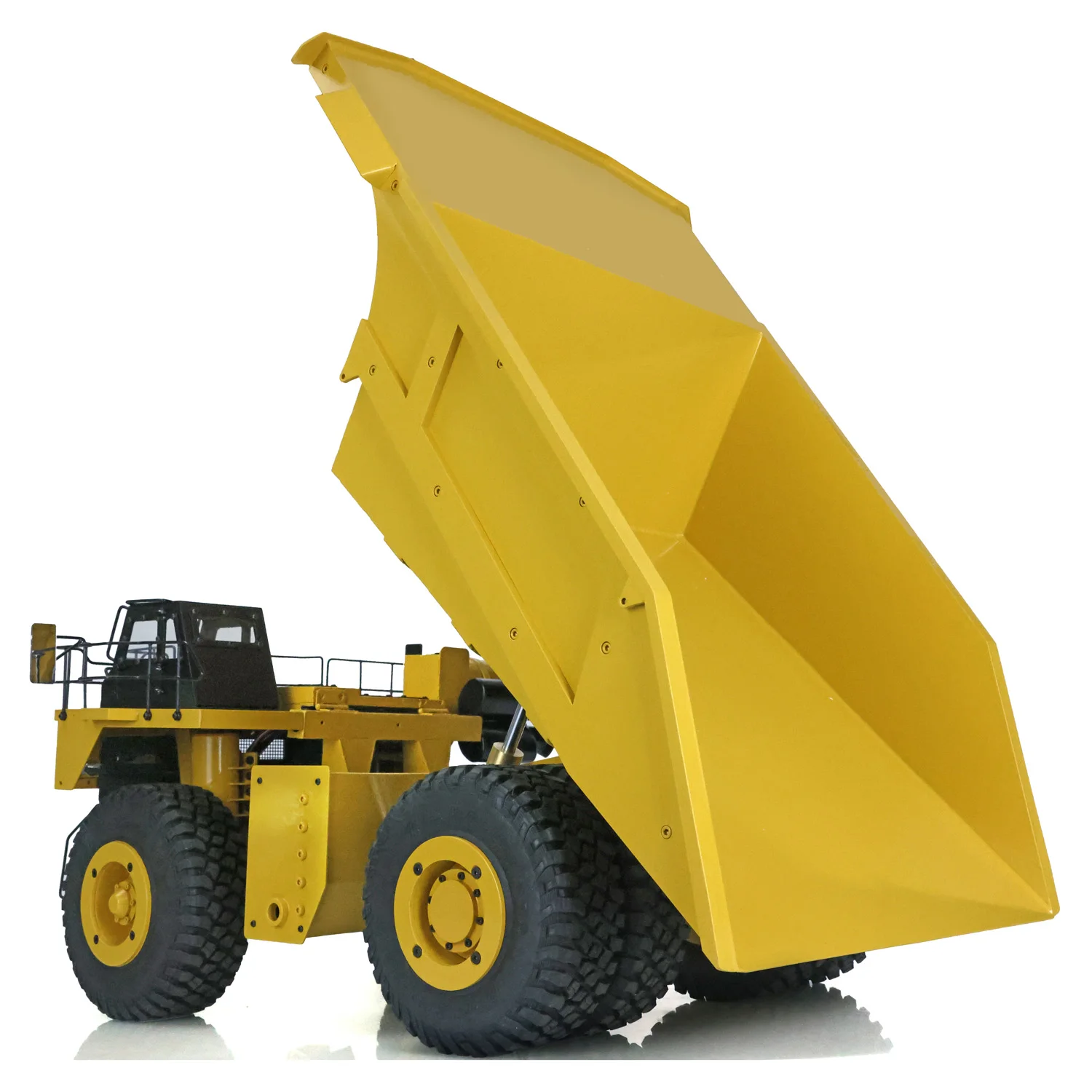 793D RC Hydraulic 1/20 Mine Truck Metal Dumper Painted Yellow Assembled Model Car Radio Light System Warning Sound Toy TH20436 3
