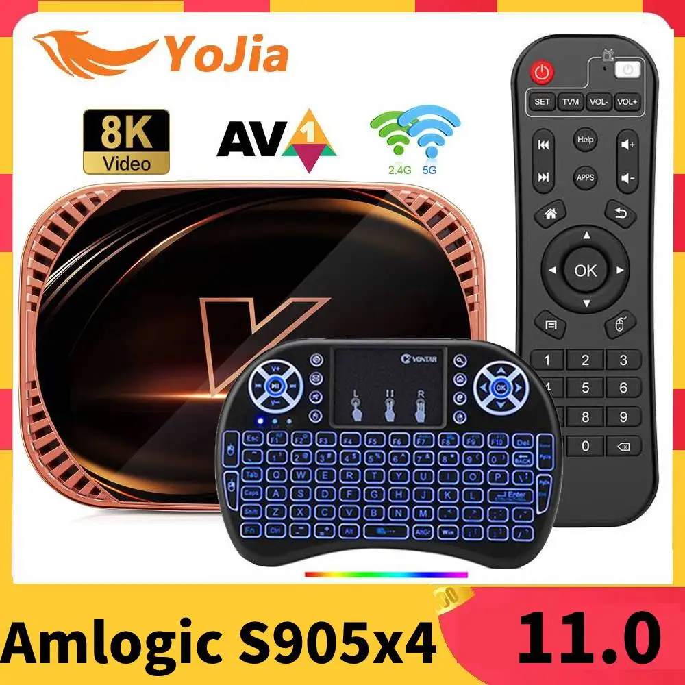 VONTAR X4 Android 11.0 TV Box Amlogic S905X4 4GB 128GB 1000M Dual Wifi 4K 60fps AV1 Google Player Youtube Media Player 32GB 64GB