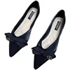 Bow Pointed Single Shoes Women's Flat Ballet Women's Shoes Spring 2022 New Versatile Soft Sole Bridesmaid Shoes Large Size 46 4