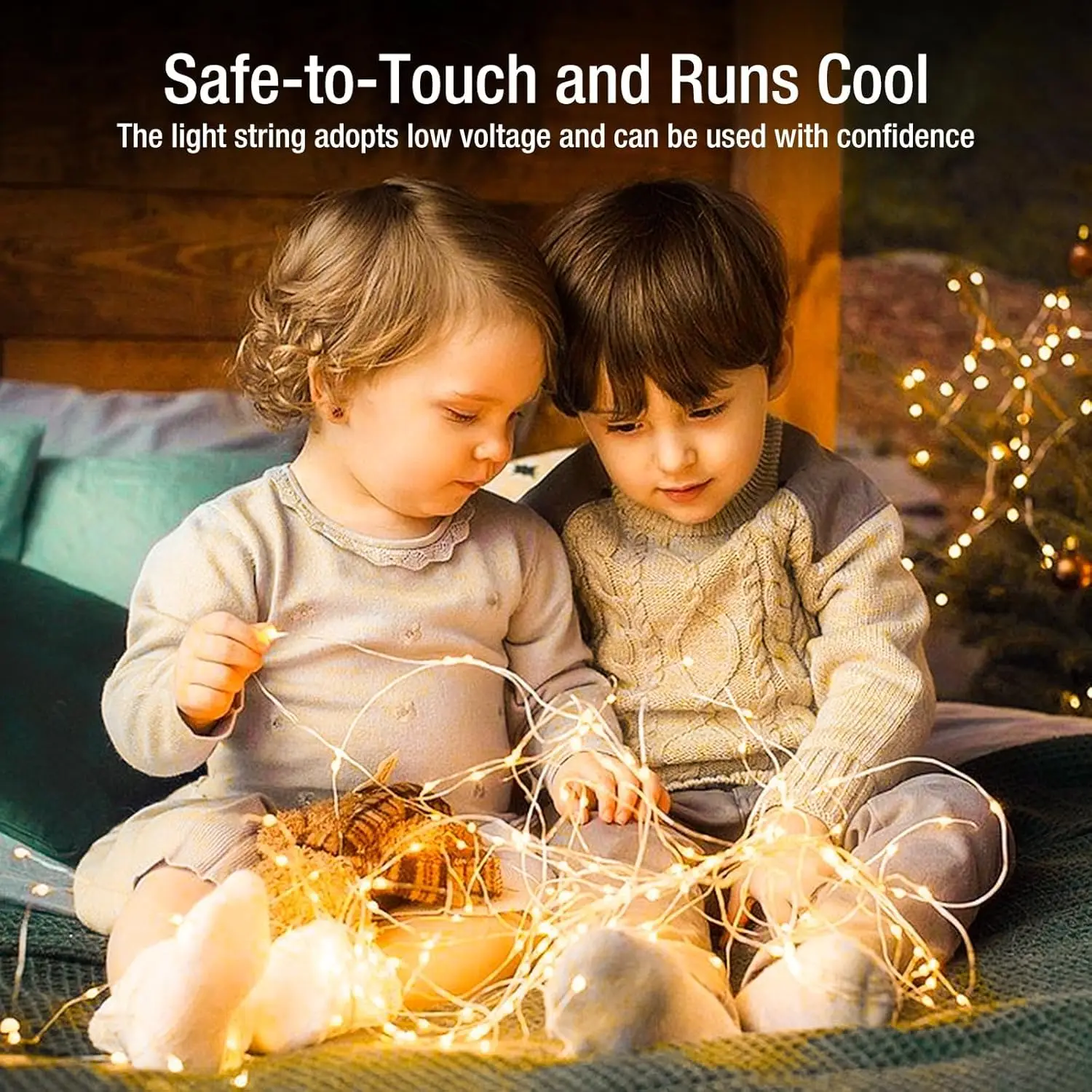 Enchanting 200-LED Copper Twinkle String Lights - USB Powered, Waterproof