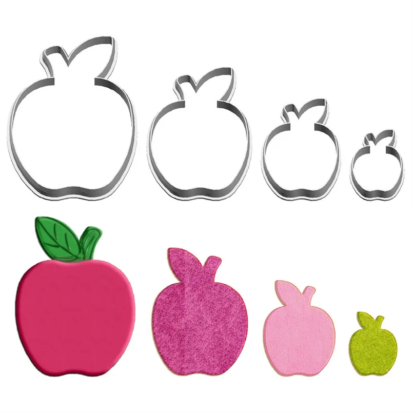 Description Picture 2 of itemFour Specifications Cartoon Vegetables and Fruits,Little Apple,Plastics Mould,Cake Fondant Tool,Cookie Sushi and Fruit Cutters
