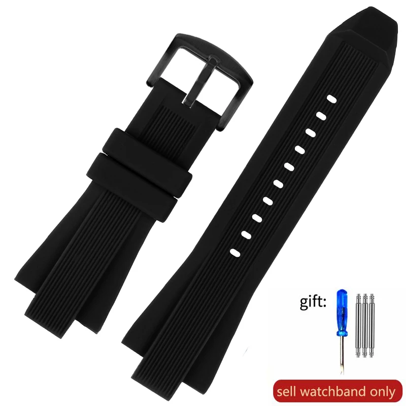 High-Quality Men's Silicone Rubber Watch Strap, 29-13mm