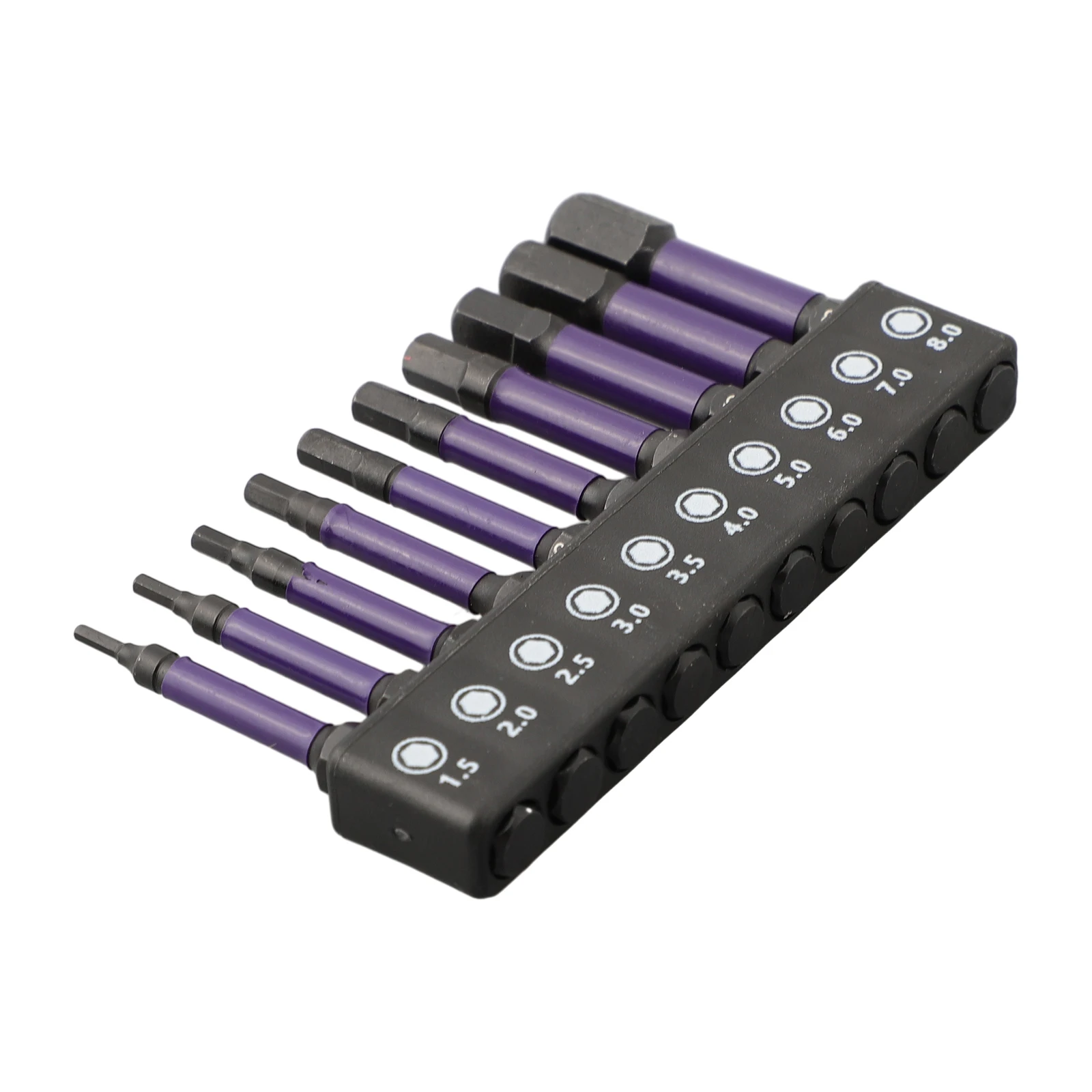 10Pcs Hex Head Wrench Drill Bit With Screwdrivers Bit Holder Set 1/4" Quick Release Shank Magnetic Screwdriver Bit Tools H1.5-H8 4