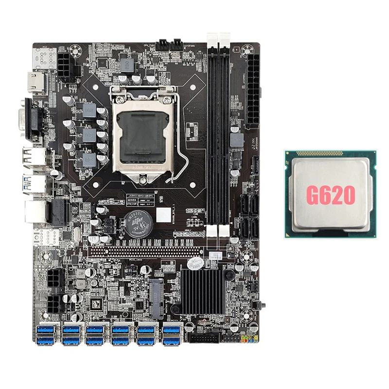 the best pc motherboard B75 ETH Mining Motherboard 12 PCIE To USB3.0 Adapter+G620 CPU LGA1155 MSATA DDR3 B75 USB ETH Miner Motherboard latest motherboard for desktop pc