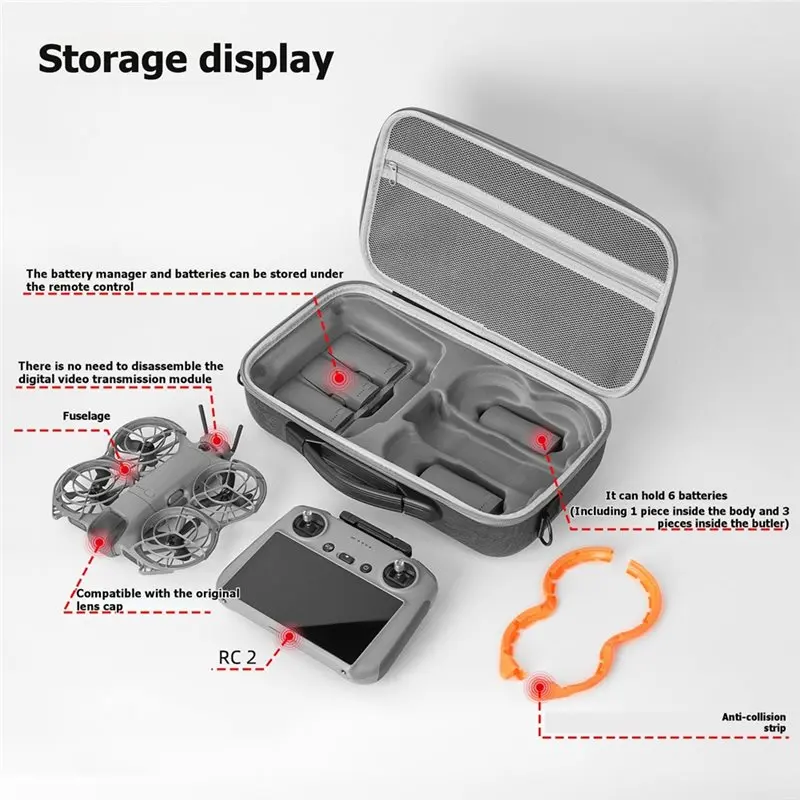 AP-For DJI Neo 2 휴대용 케이스 여행용 보관 가방 긁힘 방지 충격 방지 낙하 방지 핸드백 메신저 숄더 스타일