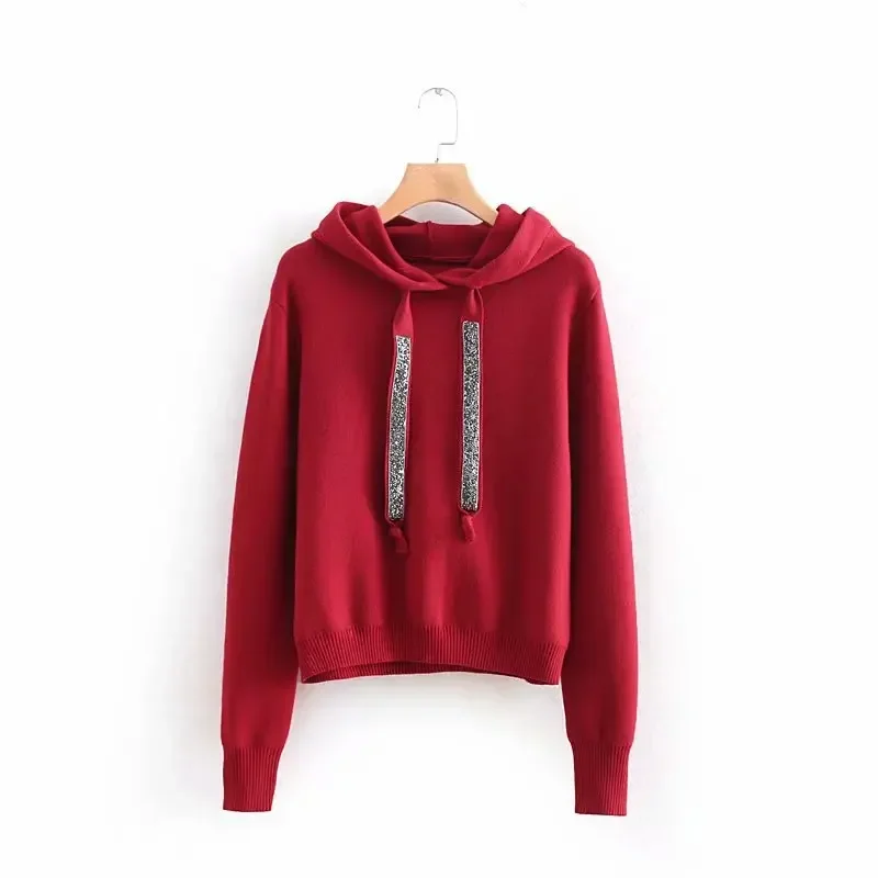 Future Time Autumn New Knitted Pullover Women Thick Loose Long Sleeve Short Women Hoodies Oversize Ladies Warm Sweatershirts